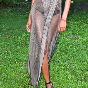 Solace London Mesh Maxi Skirt